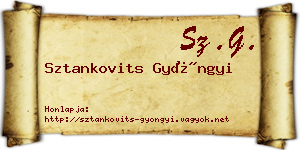 Sztankovits Gyöngyi névjegykártya